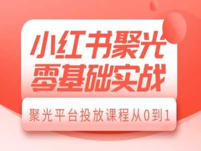 小红书聚光零基础实战，聚光平台投放课程从0到1-占领资源网