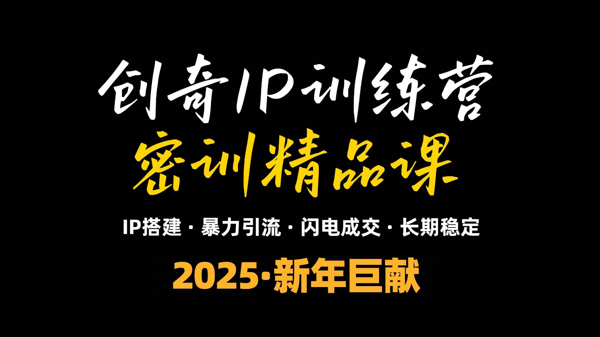 （13898期）2025年“知识付费IP训练营”小白避坑年赚百万，暴力引流，闪电成交-占领资源网