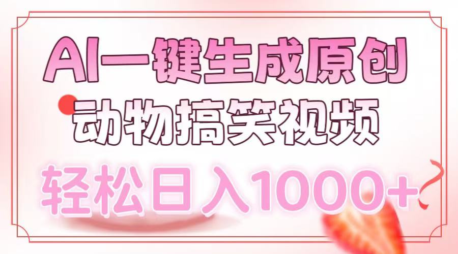 （13884期）AI一键生成原创动物搞笑视频，轻松日入1000+-占领资源网