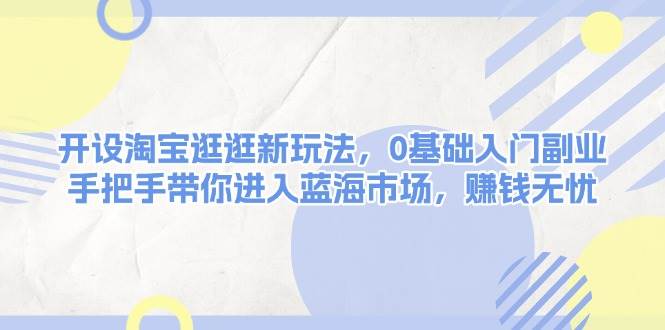 （13870期）开设淘宝逛逛新玩法，0基础入门副业，手把手带你进入蓝海市场，赚钱无忧-占领资源网