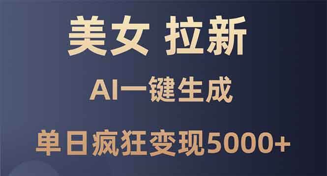 （13866期）美女暴力拉新，通过AI一键生成，单日疯狂变现5000+，纯小白一学就会！-占领资源网