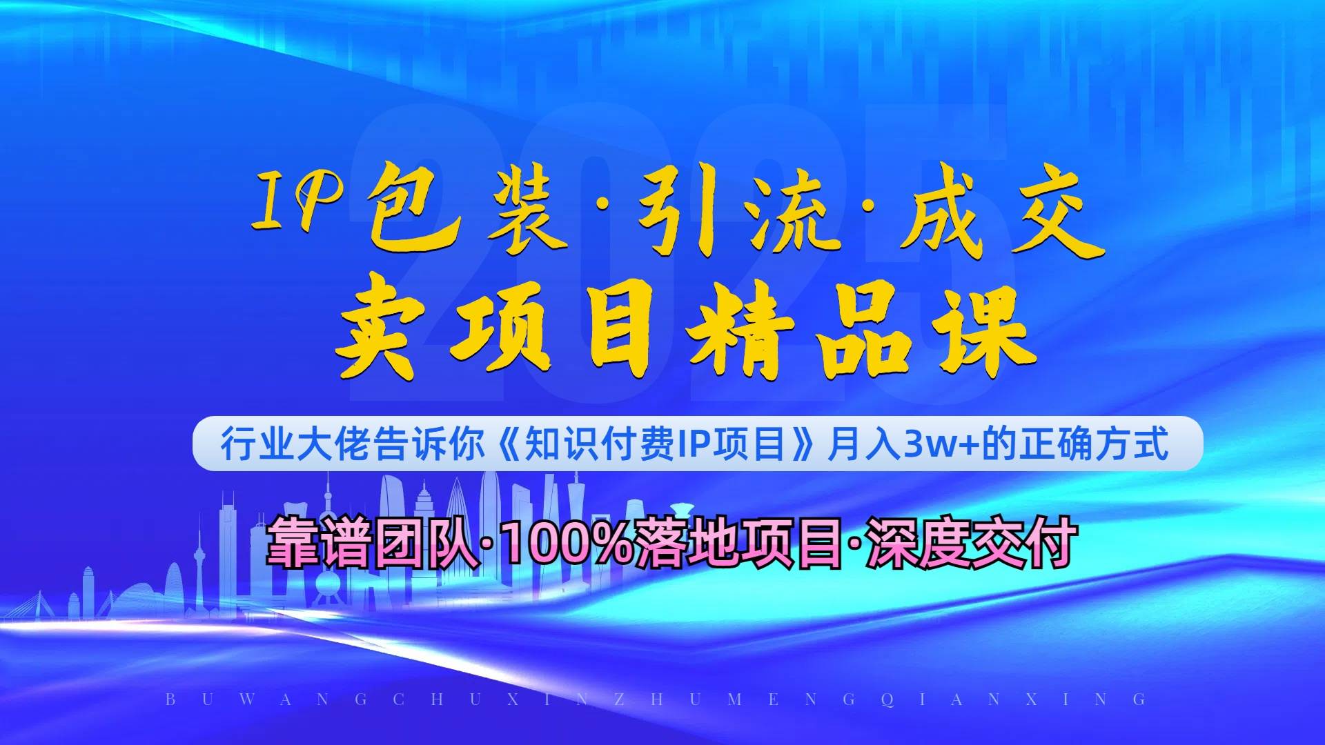 （13780期）《IP包装·暴力引流·闪电成交卖项目精品课》如何在众多导师中脱颖而出？-占领资源网