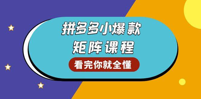 （13699期）拼多多爆款矩阵课程：教你测出店铺爆款，优化销量，提升GMV，打造爆款群-占领资源网