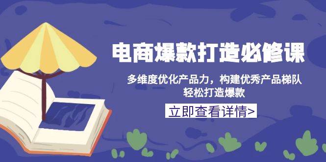 （13689期）电商爆款打造必修课：多维度优化产品力，构建优秀产品梯队，轻松打造爆款-占领资源网