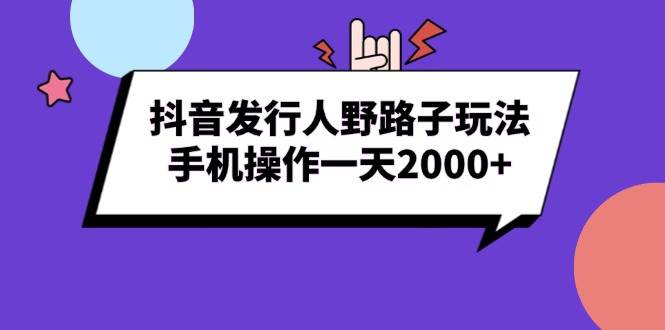 （13657期）抖音发行人野路子玩法，手机操作一天2000+-占领资源网