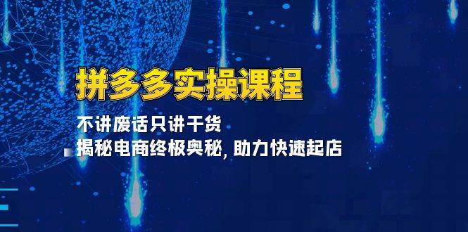 （13577期）拼多多实操课程：不讲废话只讲干货, 揭秘电商终极奥秘,助力快速起店-占领资源网