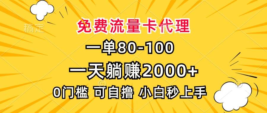 （13551期）一单80，免费流量卡代理，一天躺赚2000+，0门槛，小白也能轻松上手-占领资源网