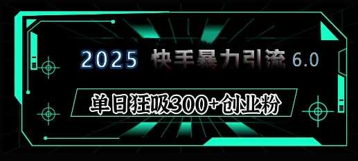 2025年快手6.0保姆级教程震撼来袭，单日狂吸300+精准创业粉-占领资源网