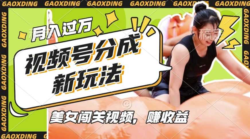 视频号新玩法，利用美女闯关视频挣收益，轻松月入过W，操作简单，适合宝妈，上班族-占领资源网