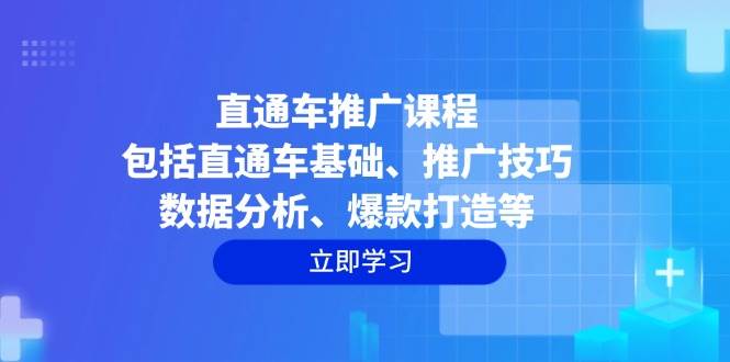 （14001期）直通车推广课程：包括直通车基础、推广技巧、数据分析、爆款打造等-占领资源网