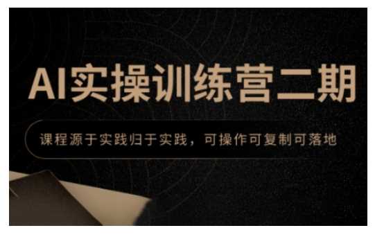 AI实操训练营二期，课程源于实践归于实践，可操作可复制可落地-占领资源网
