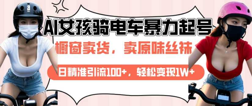 AI起号美女骑电车视频，日精准引流100+，轻松变现1W+-占领资源网