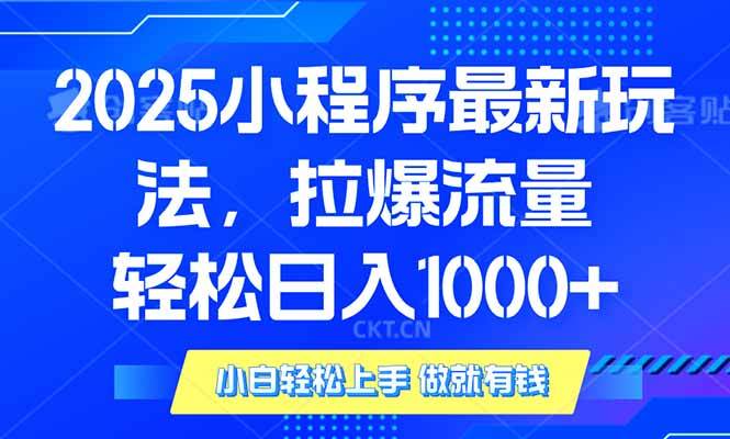 （14028期）2025年小程序最新玩法，流量直接拉爆，单日稳定变现1000+-占领资源网