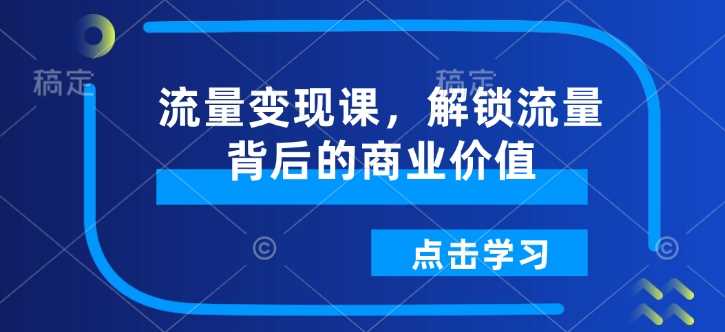 流量变现课，解锁流量背后的商业价值-占领资源网