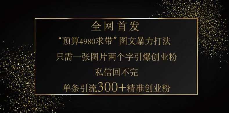 小红书神奇图片引流法，只需一张图，就能单条笔记凭借此方法，轻松引流 300 + 精准创业粉-占领资源网
