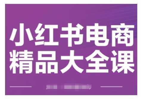 小红书电商精品大全课，快速掌握小红书运营技巧，实现精准引流与爆单目标，轻松玩转小红书电商-占领资源网