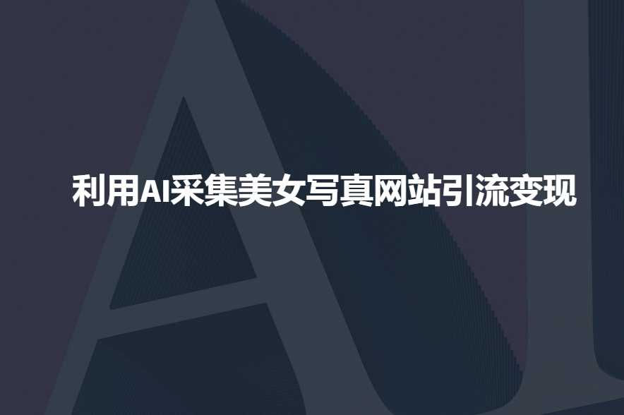 利用AI采集美女写真网站引流变现，引流嘎嘎的-占领资源网