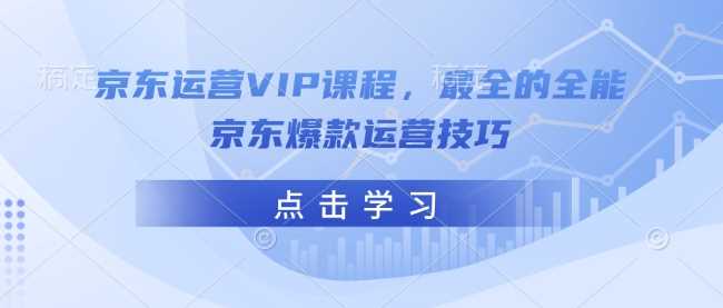 京东运营VIP课程，最全的全能京东爆款运营技巧-占领资源网
