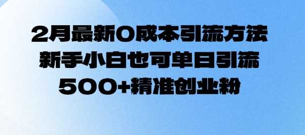 2月最新0成本引流方法，新手小白也可单日引流500+精准创业粉-占领资源网