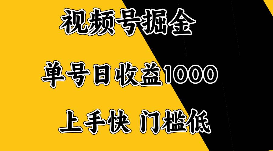 （14183期）视频号掘金，单号日收益1000+，门槛低，容易上手。-占领资源网