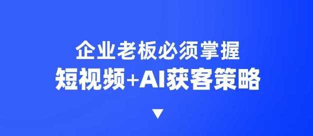 企业短视频AI获客霸屏流量课，6步短视频+AI突围法，3大霸屏抢客策略-占领资源网