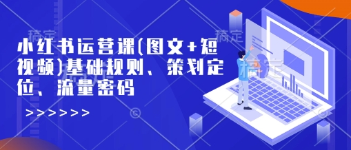 小红书运营课(图文+短视频)基础规则、策划定位、流量密码-占领资源网