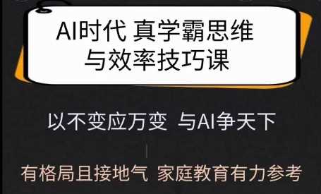 Ai时代真学霸思维与学习方法课，有格局且接地气，家庭教育有力参考-占领资源网