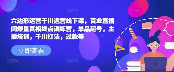 六边形运营千川运营线下课，百业直播间爆量真相终点训练营，单品起号，主播培训，千川打法，过款等-占领资源网