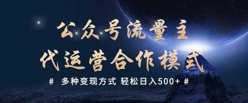 公众号流量主代运营  多种变现方式 轻松日入5张【揭秘】-占领资源网