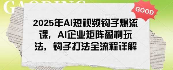 2025年AI短视频钩子爆流课，AI企业矩阵盈利玩法，钩子打法全流程详解-占领资源网