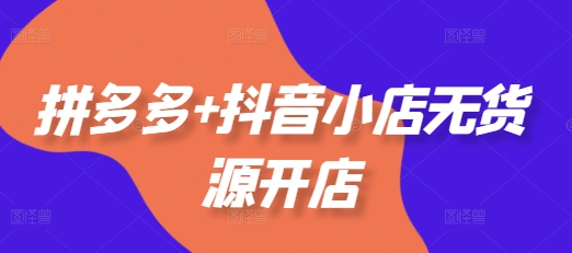 拼多多+抖音小店无货源开店，包括：选品、运营、基础、付费推广、爆款案例等(更新25年2月)-占领资源网