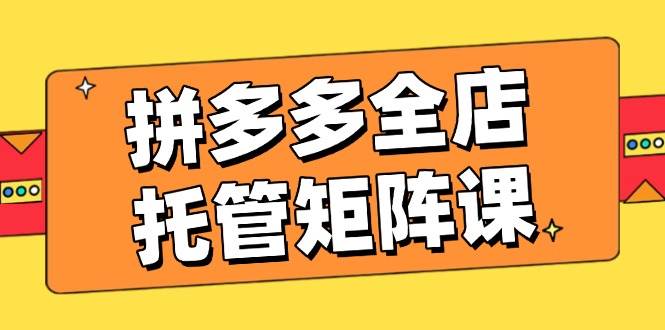 （14328期）拼多多全店托管矩阵课，盈利动销玩法，高效计划设置，提升店铺效益-占领资源网