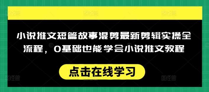 小说推文短篇故事混剪最新剪辑实操全流程，0基础也能学会小说推文教程，肯干多发日入多张-占领资源网