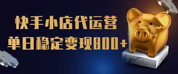 【快手小店代运营】限时托管计划，全程喂饭，单日稳定变现5张【揭秘】-占领资源网