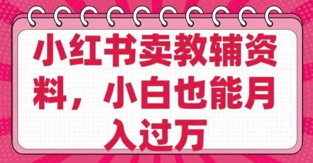 小红书卖教辅资料，0 成本，纯利润，售后成本极低，小白也能月入过W-占领资源网