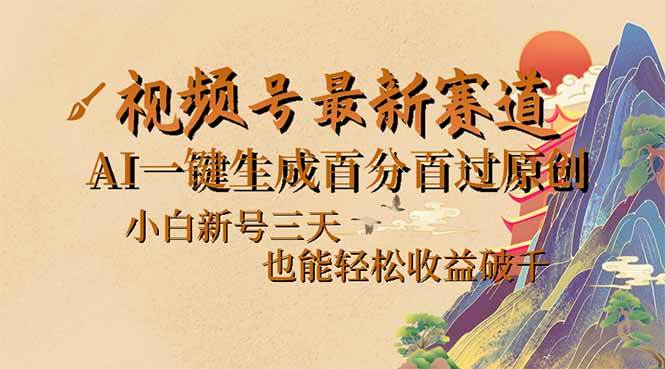 （14363期）视频号最新爆火赛道，AI一键生成百分百过原创，小白新号三天，也能轻松…-占领资源网