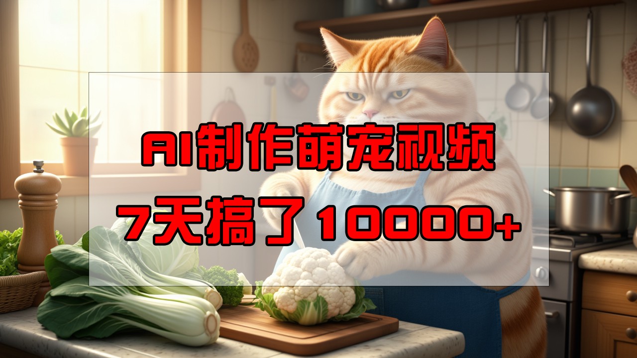靠AI制作萌宠视频，7天搞了1万+，操作简单门槛低，有手机就行-占领资源网