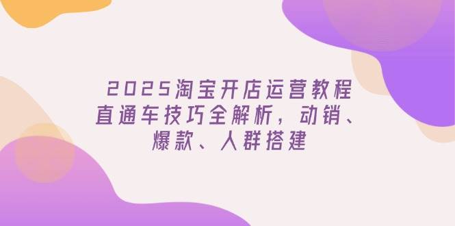 （14389期）2025淘宝开店运营教程更新，直通车技巧全解析，动销、爆款、人群搭建-占领资源网