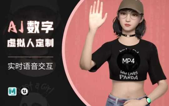 Ai数字人虚拟(智能体)实时语音交互特训营，​自行定制超写实角色AI数字人交互技术-占领资源网