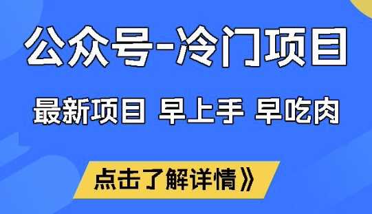 公众号冷门赛道，早上手早吃肉，单月轻松稳定变现1W【揭秘】-占领资源网