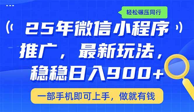 （14411期）25年最新小程序推广教学，稳定日入900+，轻松碾压同行-占领资源网