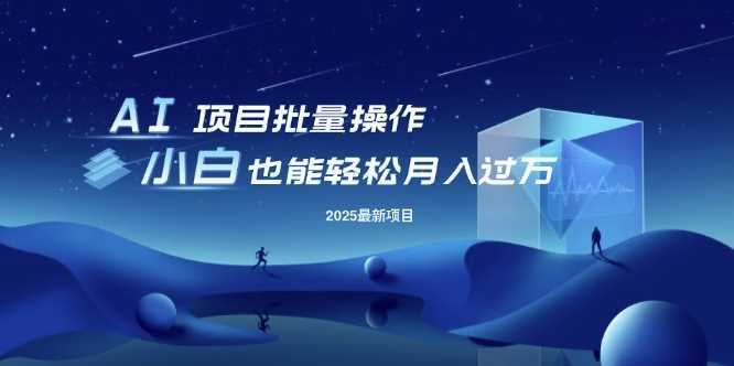 25年最新项目批量操作，小白也能轻松月入过W，可无限放大【揭秘】-占领资源网