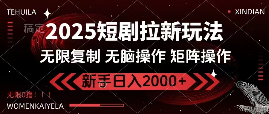 （14429期）2025短剧拉新玩法，无需注册登录，无限0撸，无脑批量操作日入2000+-占领资源网