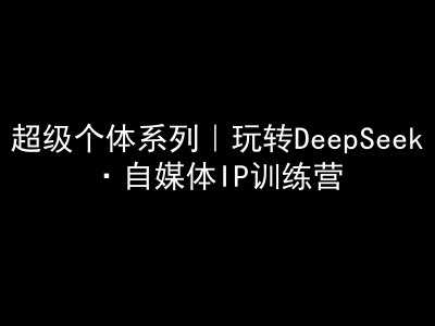 超级个体系列，玩转DeepSeek·自媒体IP训练营，deepseek教程-占领资源网