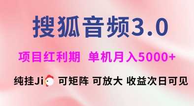 搜狐音频挂ji3.0.可矩阵可放大，独家技术，稳定月入5000+【揭秘】-占领资源网