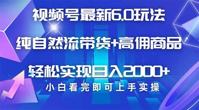 （14454期）视频号带货最新6.0玩法，作品制作简单，当天起号，复制粘贴，轻松矩阵…-占领资源网