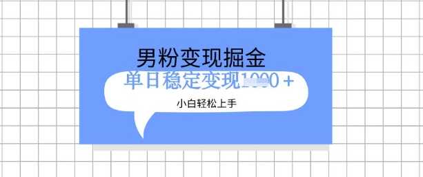全新男粉掘金计划，升级玩法，新手轻松上手日入多张【揭秘】-占领资源网