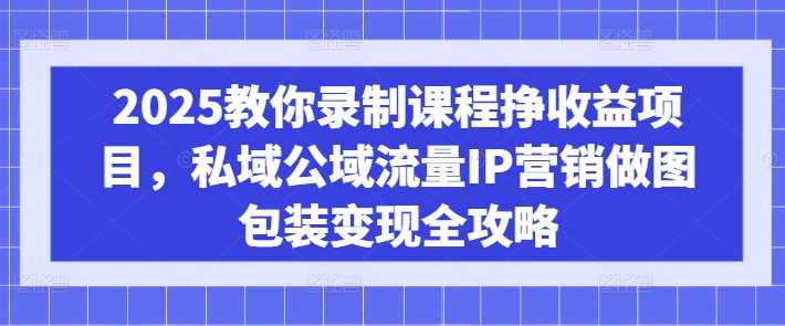 2025教你录制课程挣收益项目，私域公域流量IP营销做图包装变现全攻略-占领资源网