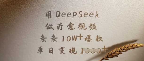 用DeepSeek做疗愈视频，条条10W+爆款，单日变现多张-占领资源网
