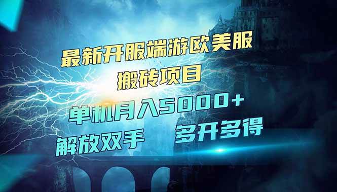 （14516期）全网热门游戏欧美服端游搬砖，最新开服，项目红利期，单机月入5000+-占领资源网
